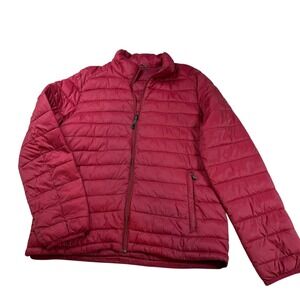 Zero Exposure Men's Red Puffer Jacket Full Zip Insulated Lightweight Winter Coat